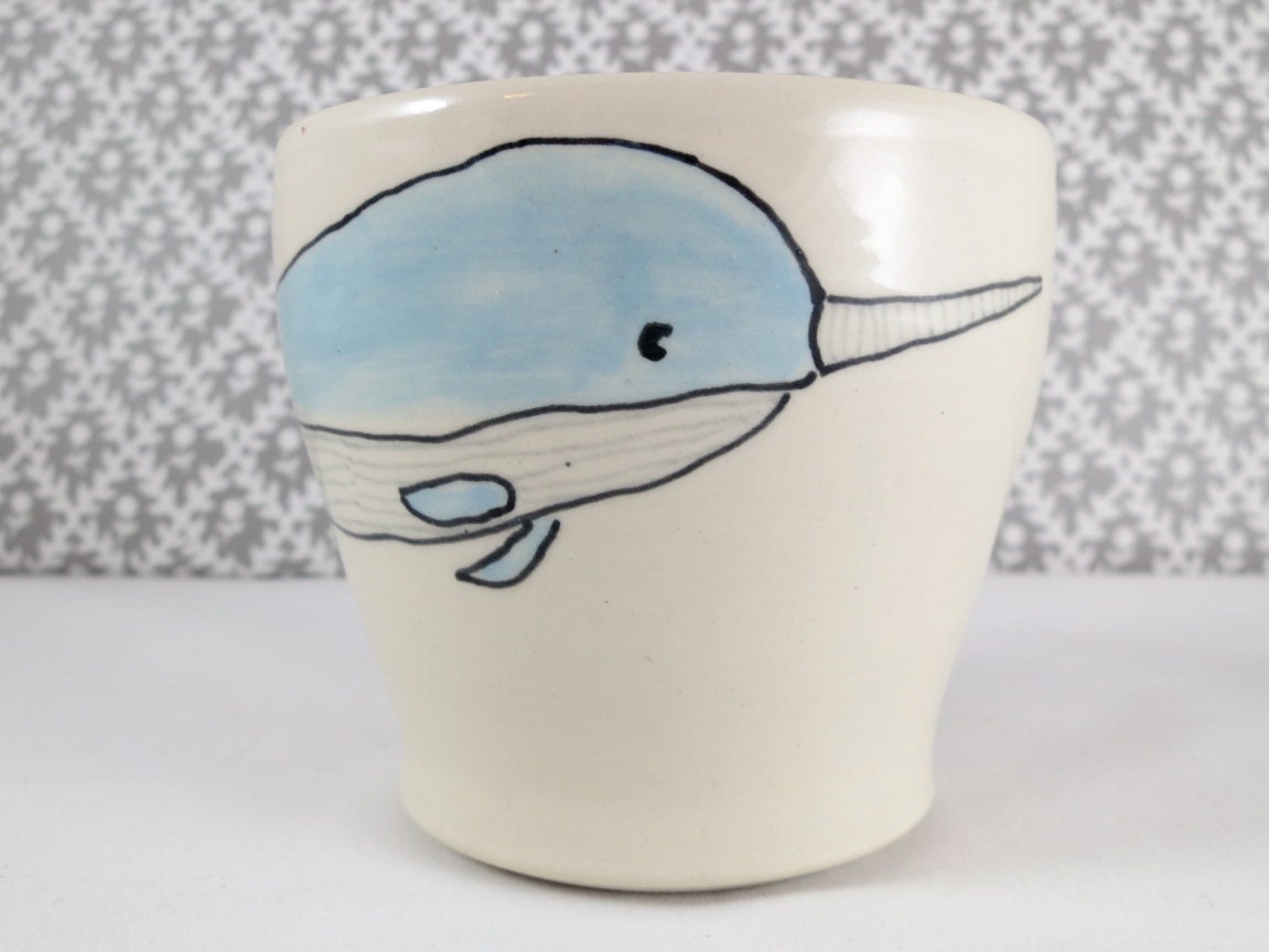 Reserved for Kristal - Narwhal Mug Pair - Handmade Ceramic Mugs