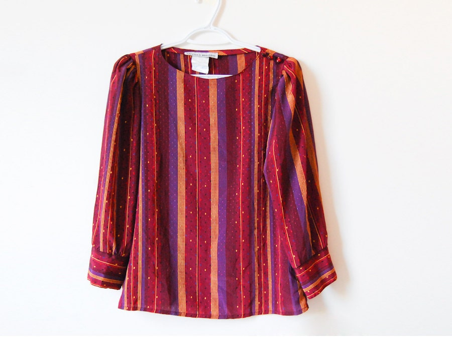 Vintage Whimsy Confetti and Stripes Tunic Blouse