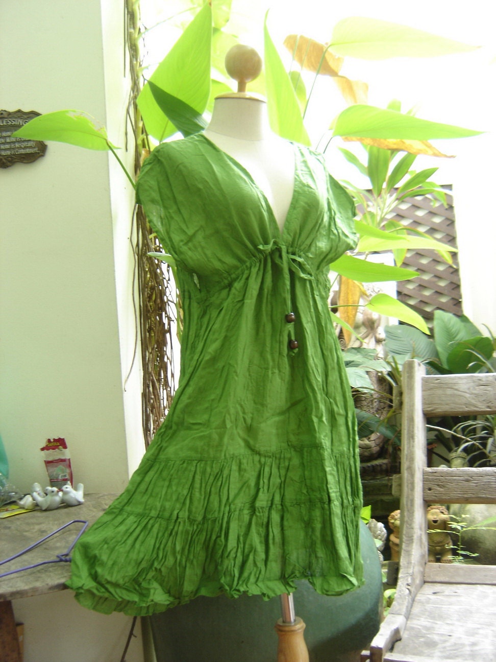Lovely Cotton Tunic - Apple Green