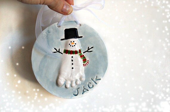 Pop out Snowmen foot print ornament up to 6months