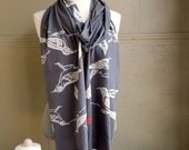 Asphalt Gray Jersey Silkscreened Scarf