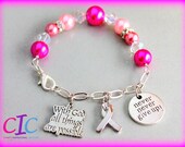 Pink Breast Cancer Awareness Scripture Half Chain Affirmation Bracelet