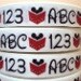 5 yards of Grosgrain Mouse ABC 123  7/8" wide