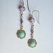 Lavender and Turquoise Earrings. Delicate romantic earrings, vintage jewels on brass.