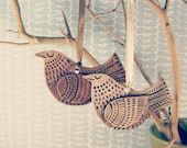 Ceramic bird ornament. Scandinavian Mod style