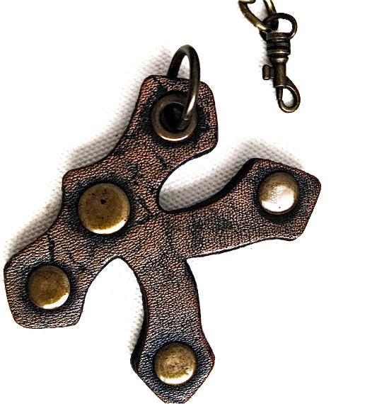 Letter K Pendant in Tooling Leather Interchangeable (purchase chain separately)