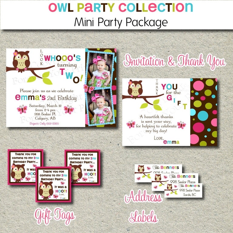 Owl Birthday Party Package - DIY Printable - Forever Your Prints Il_570xn