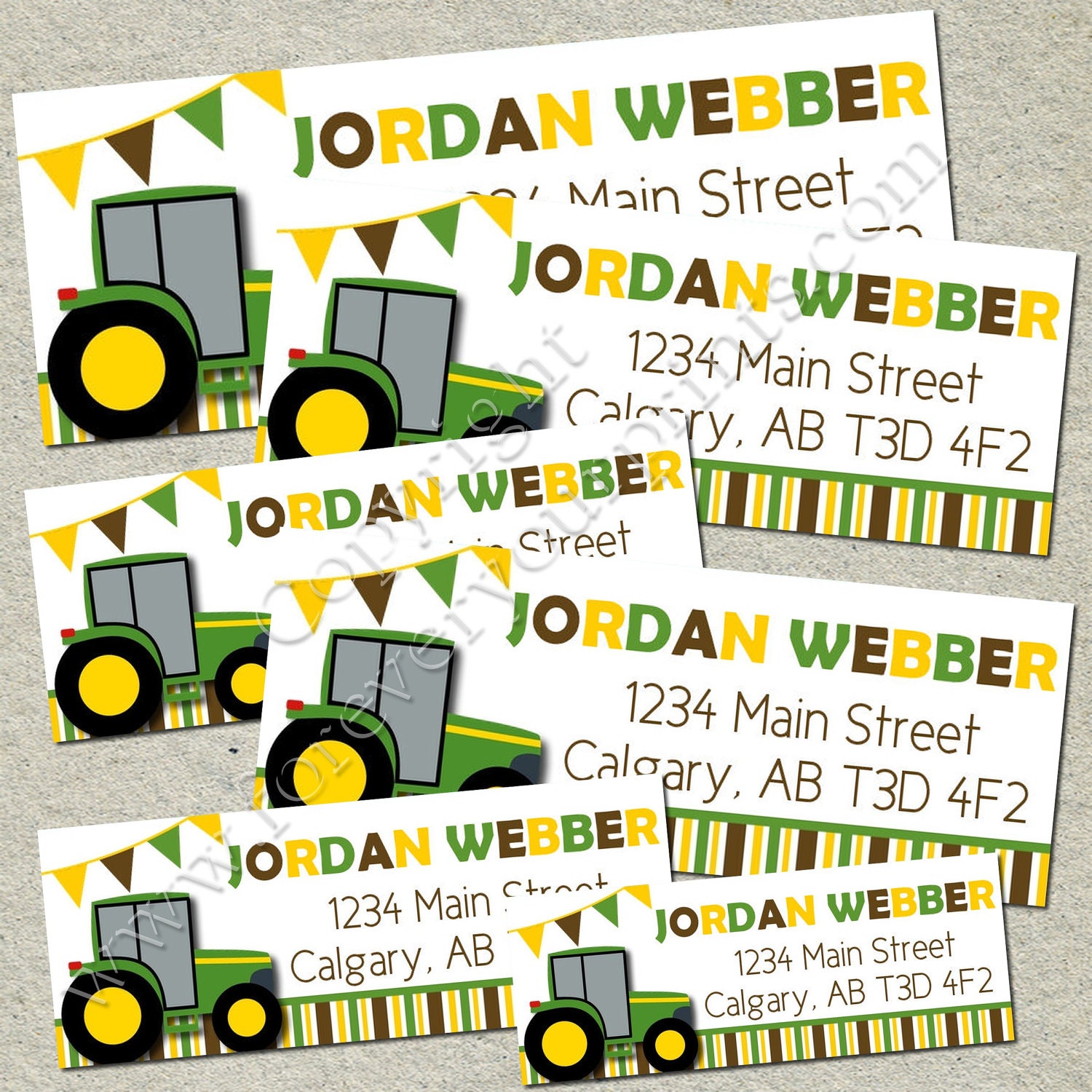 Tractor Party Return Address Labels - DIY You Print - Printable Design Il_570xn