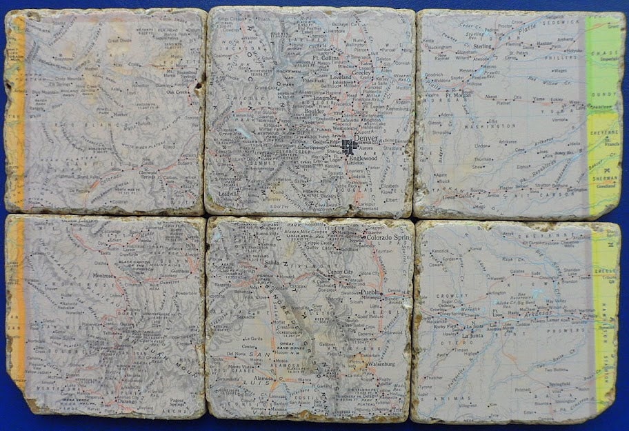 Colorado Map Coasters, Or choose your specila place in the Heart