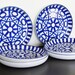Six Dansk Blue and White Plates, Dansk Salad Plates, Palm Beach Decor