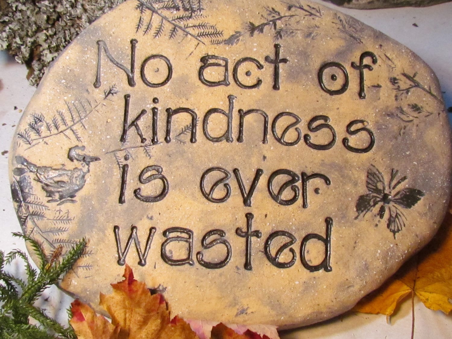 GARDEN stone outdoor Decor Words of kindness by Poemstones