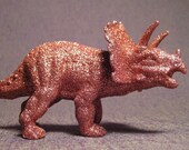 Handmade Glitter Dinosaur: Orange Triceratops