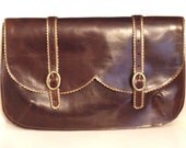 Fancy chocolate brown leather purse