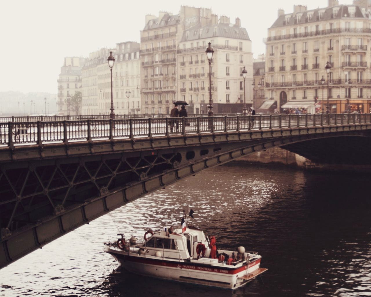 Paris France Photograph - Romantic Rainy Day - French Home Decor - Mist and Fog - Bridge Seine River - Moody Wall Art - Vita Nostra