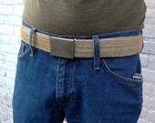 Vegan Belt Made from Coffee Bean Sack-Tan belt- Mens Belt- Womens Belt-Adjustable Belt - Ready to ship