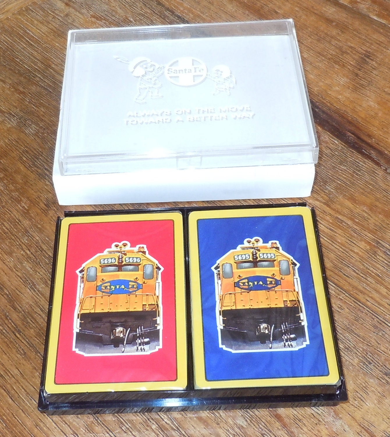 Vintage Santa Fe Railroad Playing Cards Two Decks by AtomicAlley