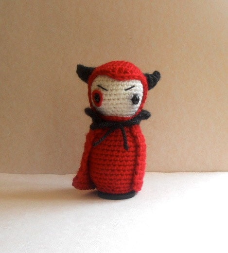 Crochet Amigurumi Red Devil Monster Doll