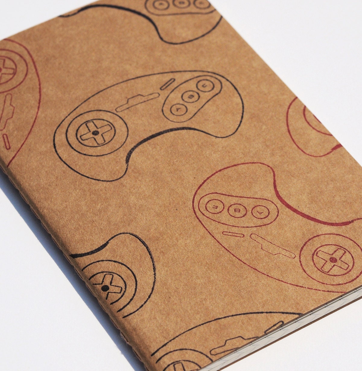 90's Geek Gamer pocket moleskine, sega gaming pad geek journal (sketch)