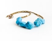 Turquoise Jewelry. Bohemian beaded necklace. December birthstone. Minimalist fashion