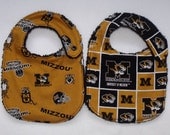 MU University of Missouri Mizzou baby Tiger logo bib boy or girl TWINS