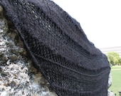 Black Lace Giant Triangle Wrap shawl - MollysPurl