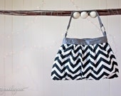 Black and White Chevron Print Brenna Bag