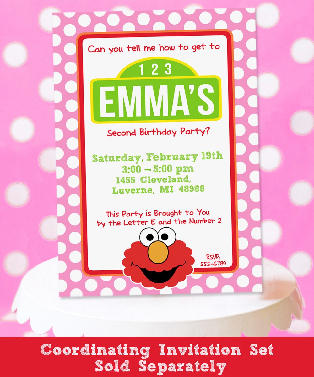 Elmo Birthday - SALE - Elmo Party Printable Set - Pink Version inspired by Sesame Street - by Amanda's Parties To Go