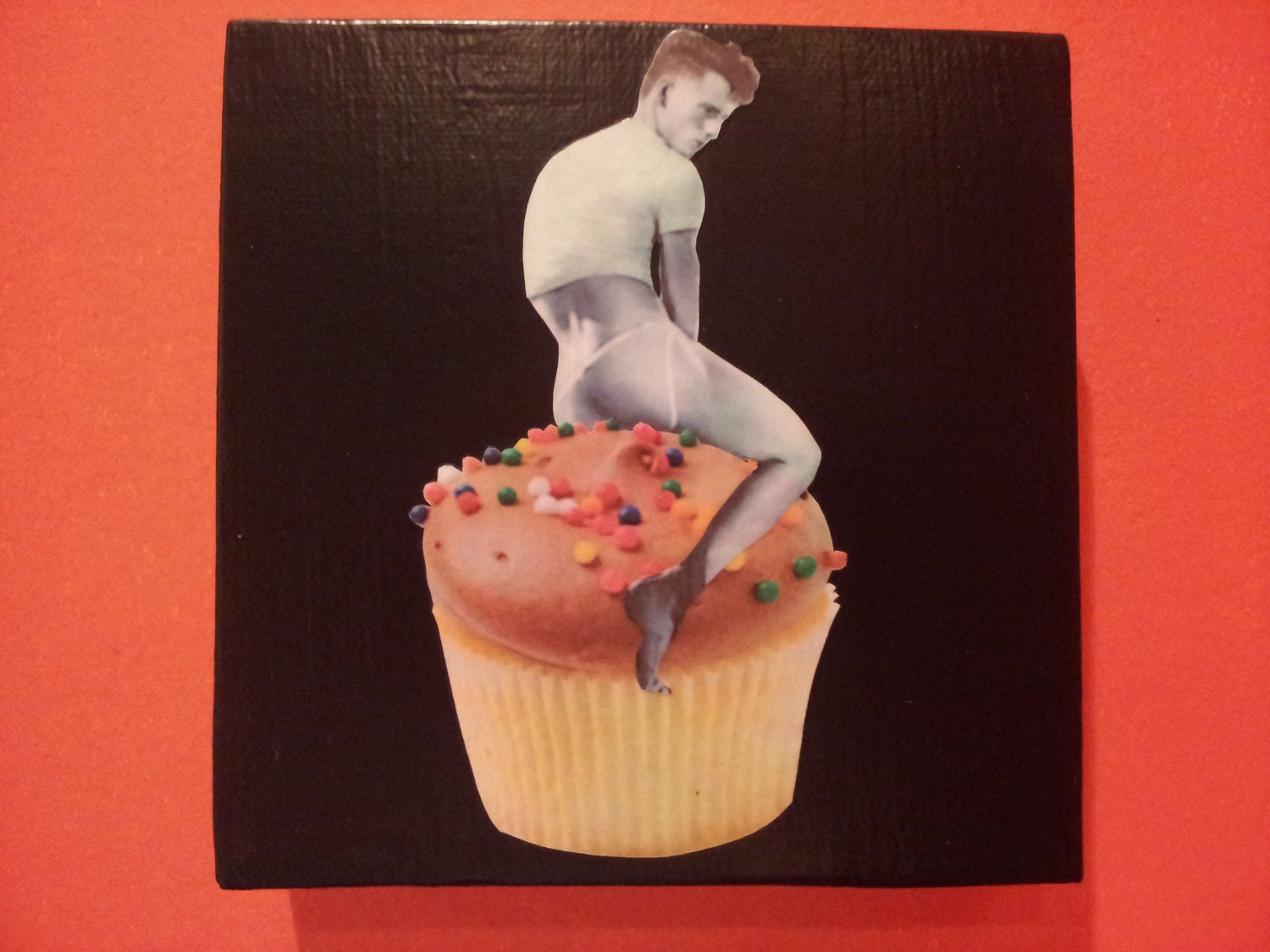 Etsy Pinup vintage Male Cupcake  by pinups Vintage gainesville Beefcake Art on sugafly cupcakes