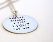 Stamped Metal Jewelry - Inspirational Necklace - tabbycatdesign
