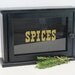Vintage Wood Spice Rack Cabinet with Glass Front