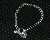Heart Lock Charm Bracelet Tiny Slave Bell Symbolic Bondage BDSM Jewelry