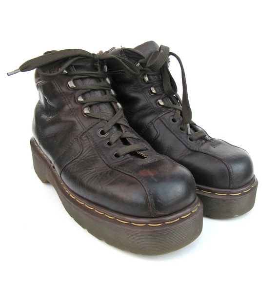 Items similar to Doc Martens Brown Leather Ankle Boots Shoes Size 7 UK