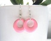 Pink Hoop Dangle Earrings
