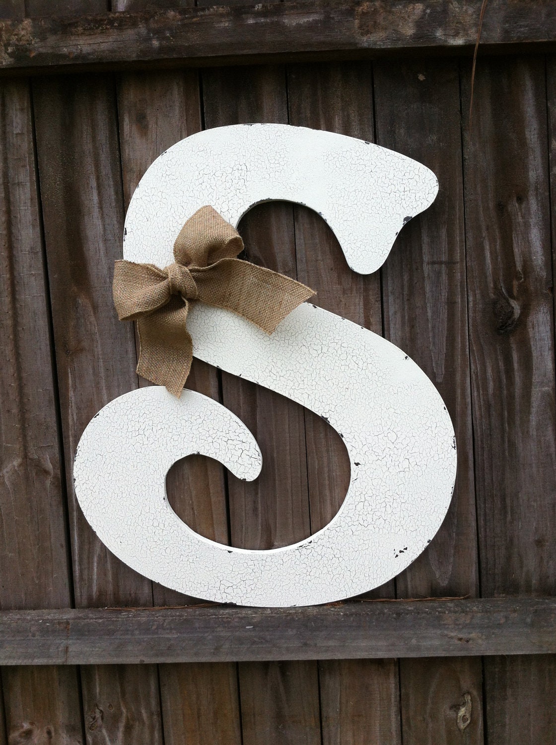 Wooden Letter S 2 ft tall Any Letter A - Z Vintage Style Hand Cut Shabby Chic Cottage Signs - Home Decor, Wedding sign
