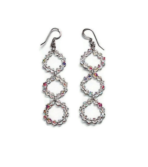 Sandra crystal hoop earrings handmade etsy jewelry