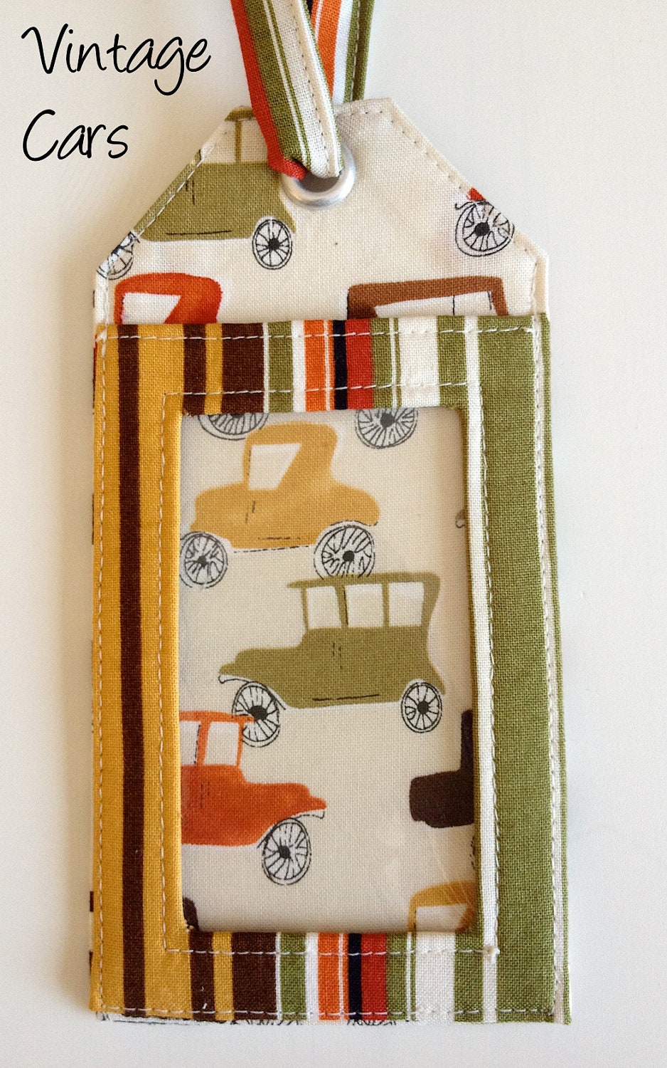 CLEARANCE SALE - Luggage Tag Vintage Town and Country Cars