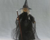 Witch Soft Sculpture Miniature Doll by Marie W. Evans