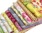 Fabric Bundle - Art Gallery Fabrics - Lilly Belle by Bari J - Warm Sunset Palette (LB-21xx) - 10 pc. Fat Quarter Bundle  - Modern Fabric