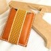 Personalized Card Holder with Elastic Band - Leather - Hand Stitched