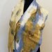 Winter City - Nuno Felted Scarf, OOAK, Art to Wear, Organic Natural Eco