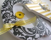 Custom Wooden Letters - YELLOW & BLACK Theme- Nursery Bedroom Home Décor, Wall Decorations, Wood Letters, Personalized