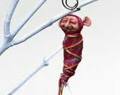 Sleeping baby elf. Polymer clay miniature by Madre Olius