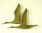 Vintage brass wall hanging birds