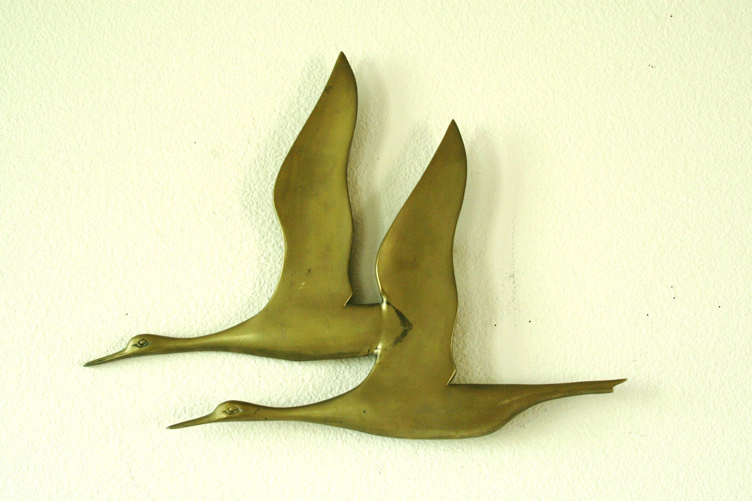 Vintage brass wall hanging birds