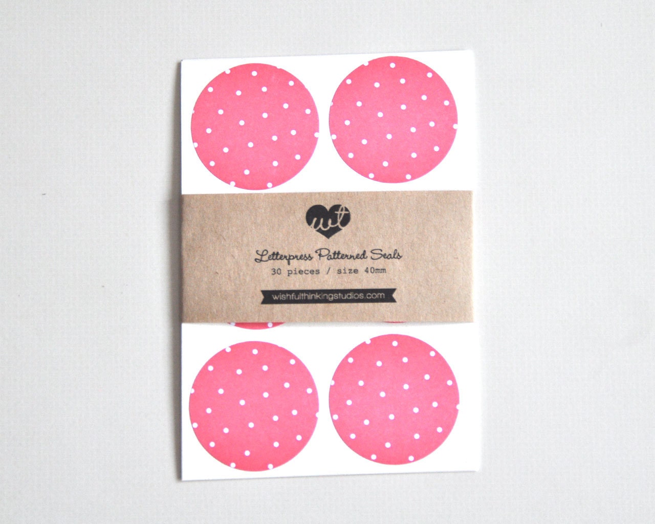 Letterpress Patterned Seals - Honeysuckle Dots (30pcs)