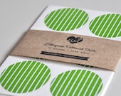 Letterpress Patterned Seals - Lime Stripes (30pcs)