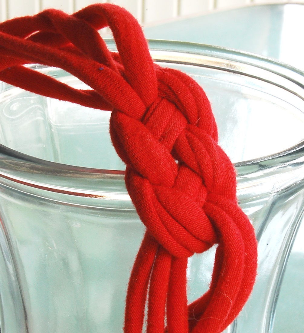 Ruby Red Knotted Headband - Recycled Tshirts