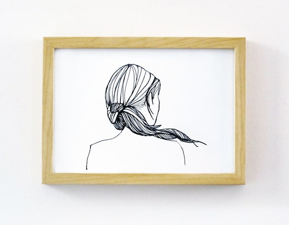Ponytail girl - A4 print