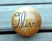 Personalized Wooden Ball, Waldorf Toy and Heirloom Baby Gift