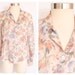 80s Floral Chiffon Blouse size M